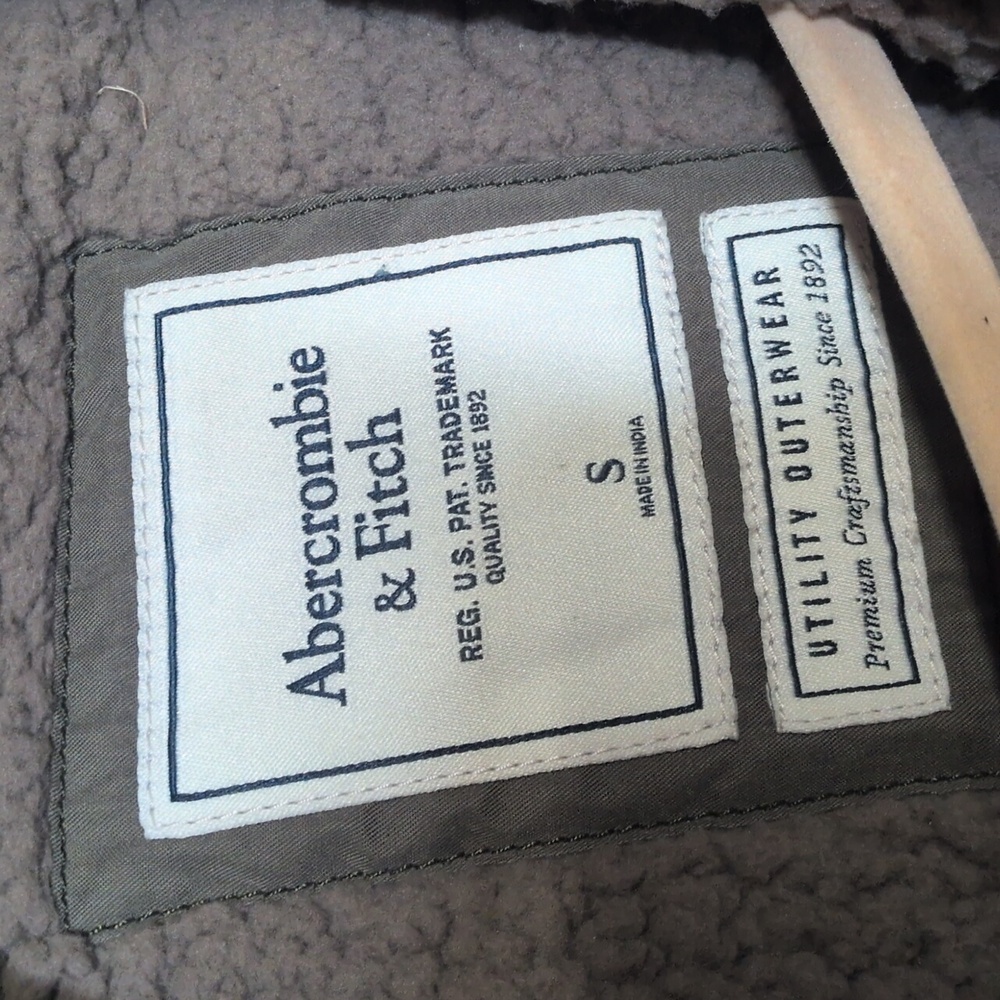 Abercrombie & Fitch Olive Hooded Utility Parka, Size Small, EUC, Y2K, Vintage - Picture 4 of 12